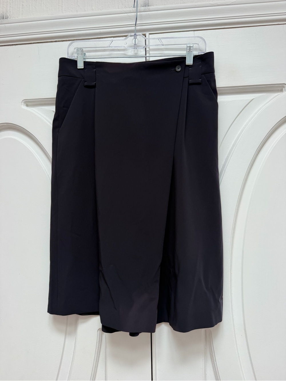 Gerard Darel Navy Blue Wrap Skort Walking Bermuda Short 38